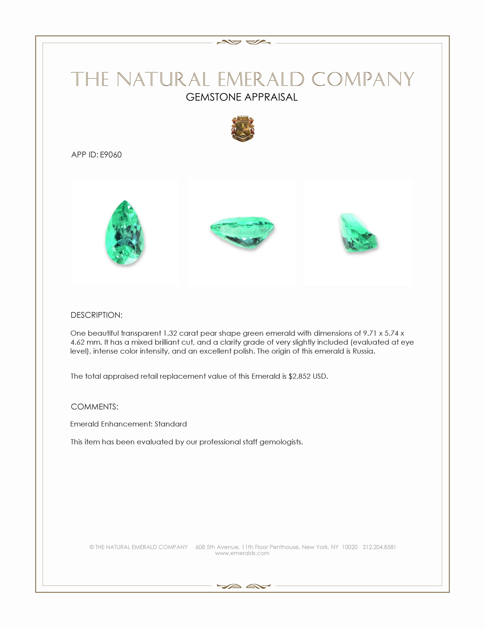 1.32 Ct. Emerald from Russia