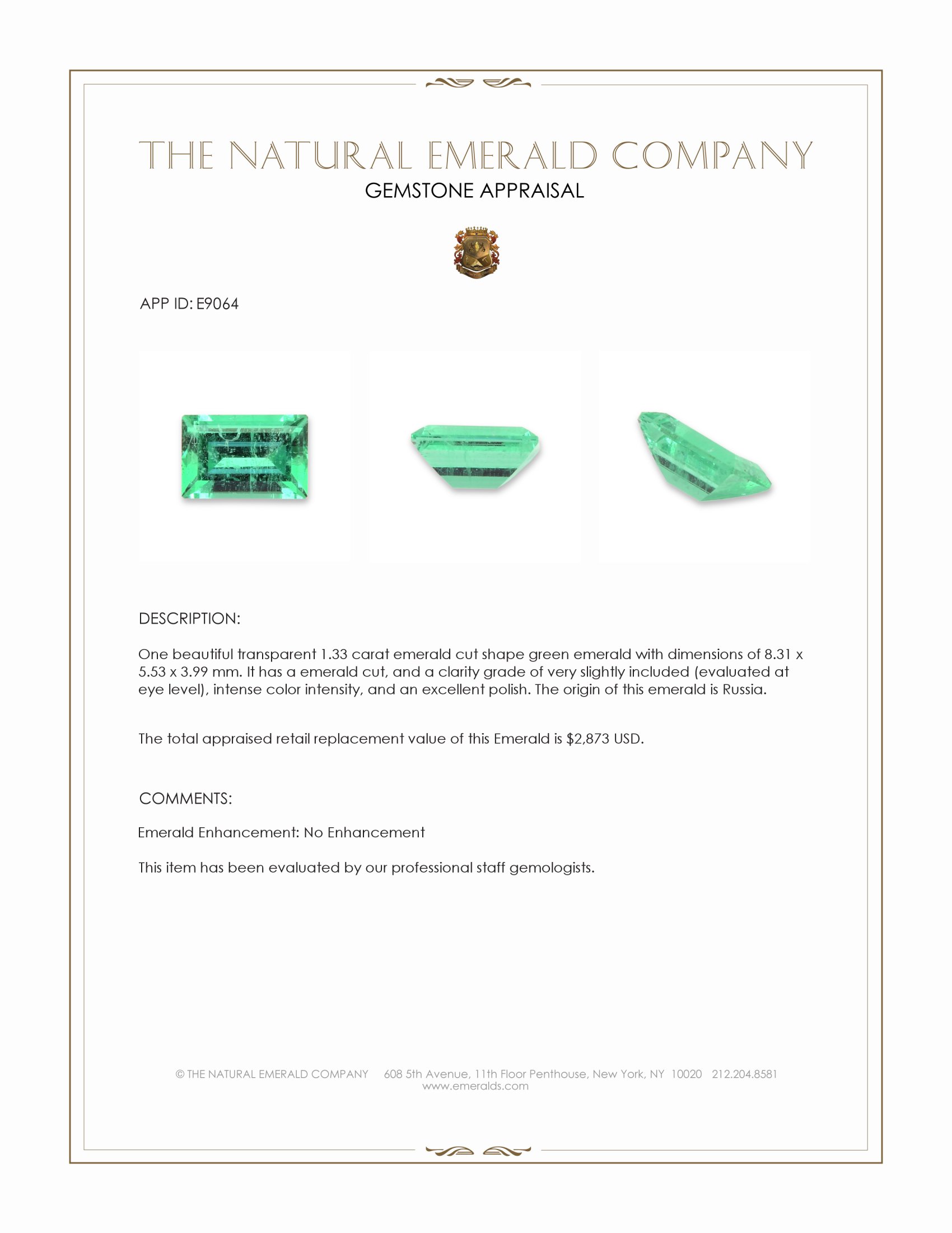 1.33 Ct. Emerald from Russia