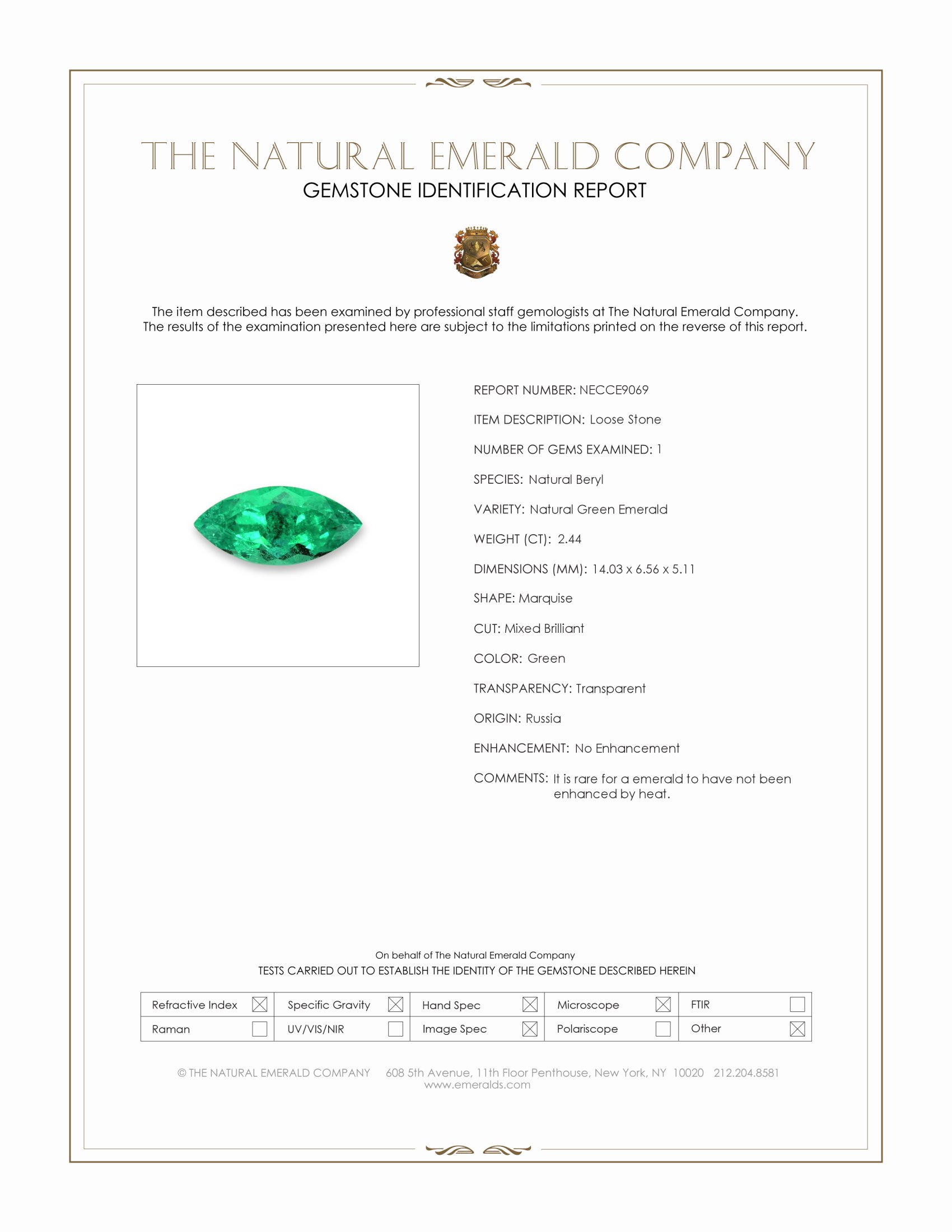 2.44 Ct. Emerald from Russia