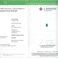 2.23 Ct. Emerald from Colombia - Muzo Scan Report