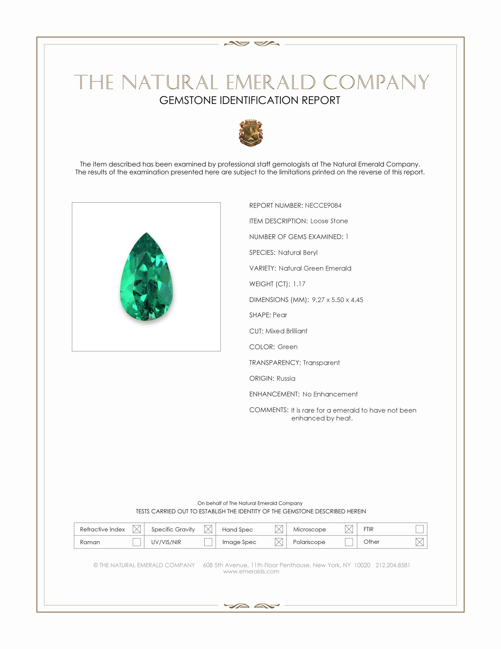 1.17 Ct. Emerald from Russia
