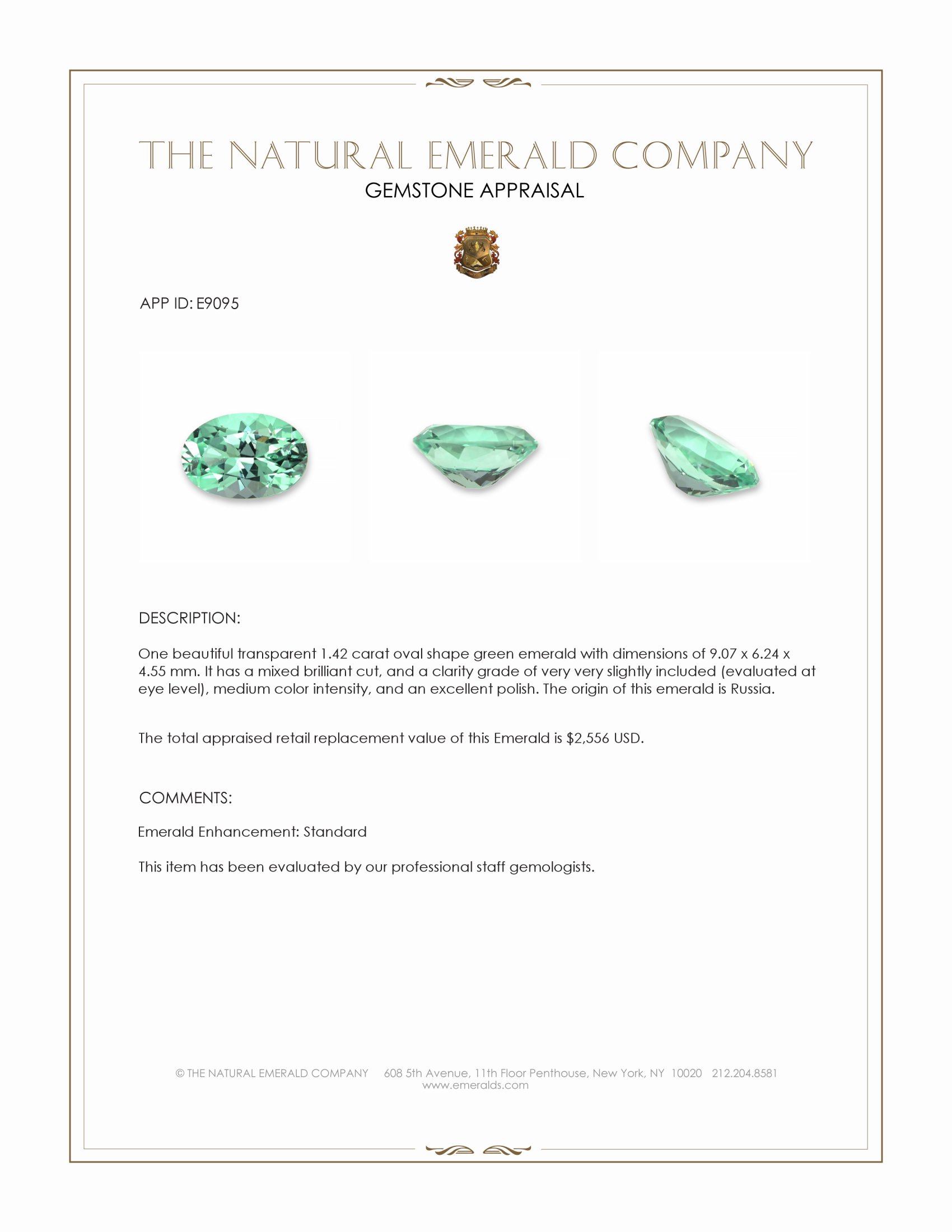 1.42 Ct. Emerald from Russia