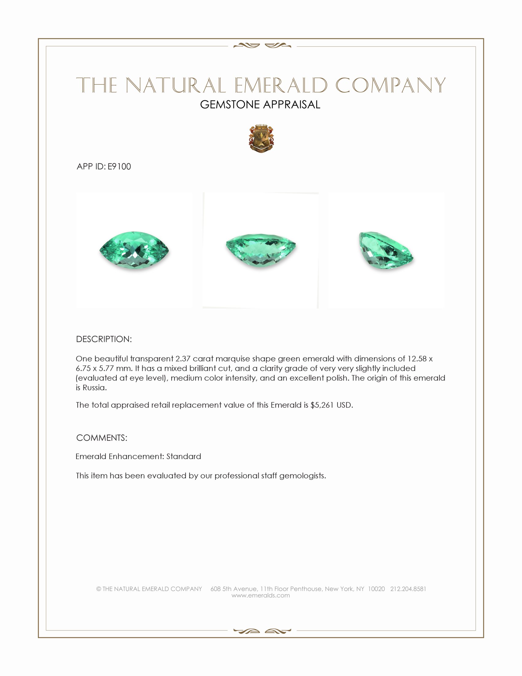 2.37 Ct. Emerald from Russia