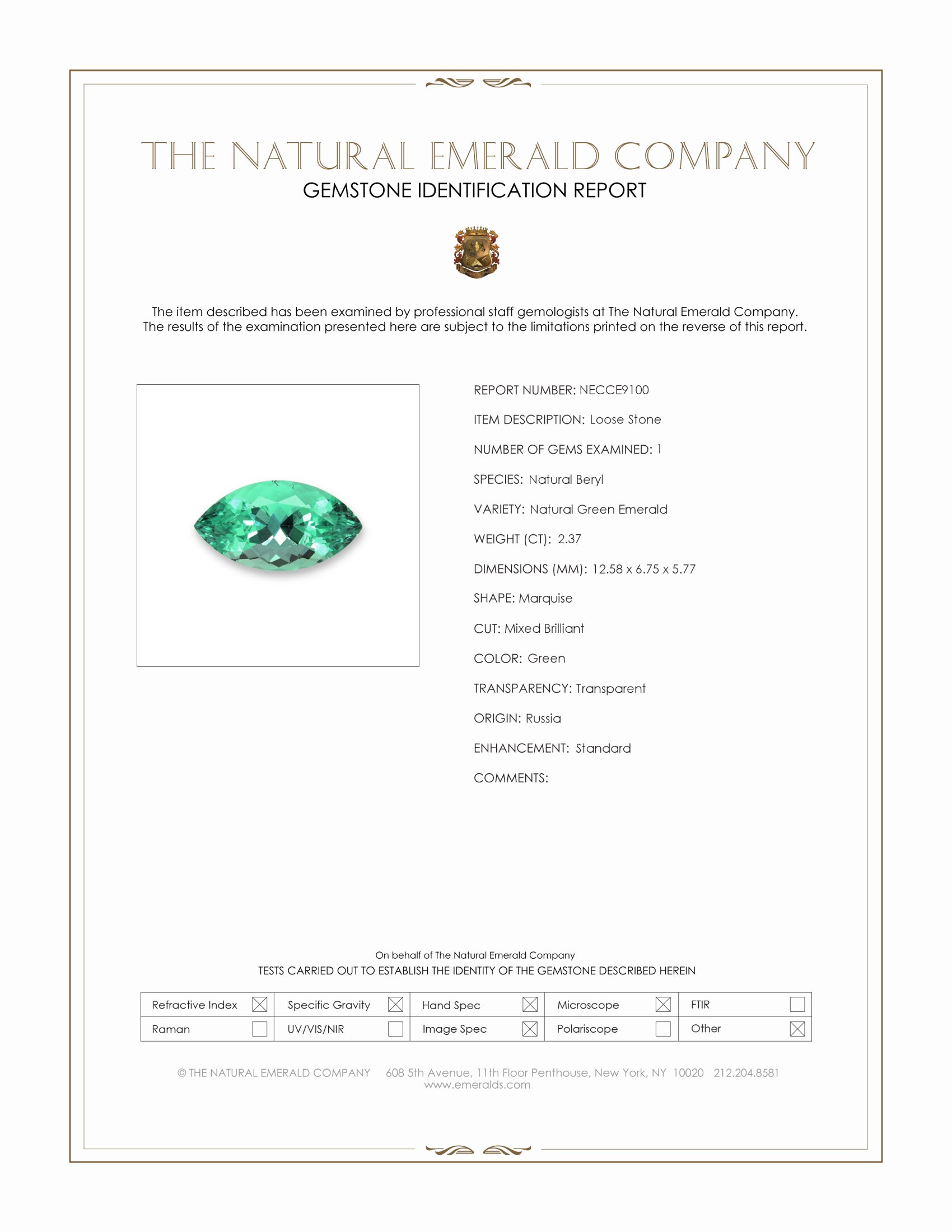 2.37 Ct. Emerald from Russia