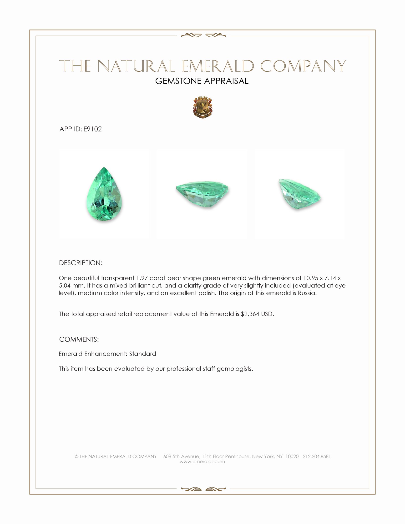1.97 Ct. Emerald from Russia