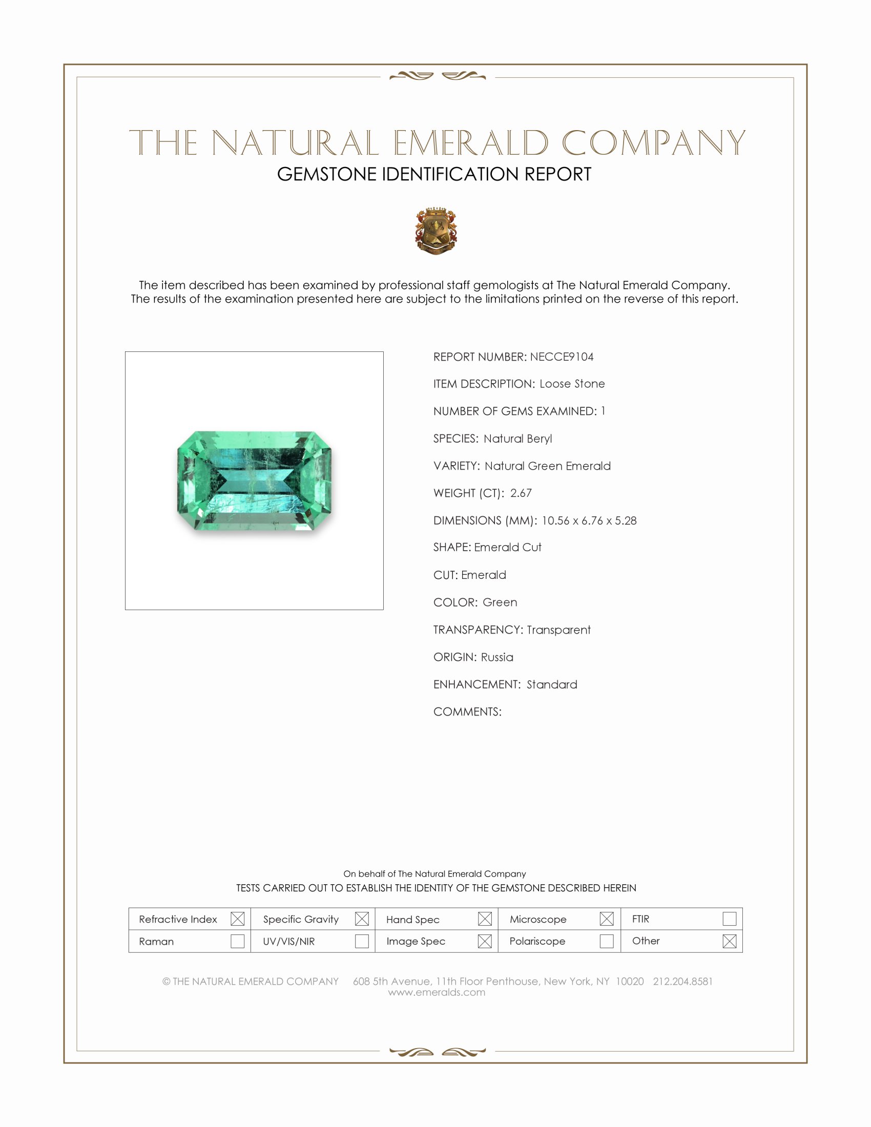 2.67 Ct. Emerald from Russia