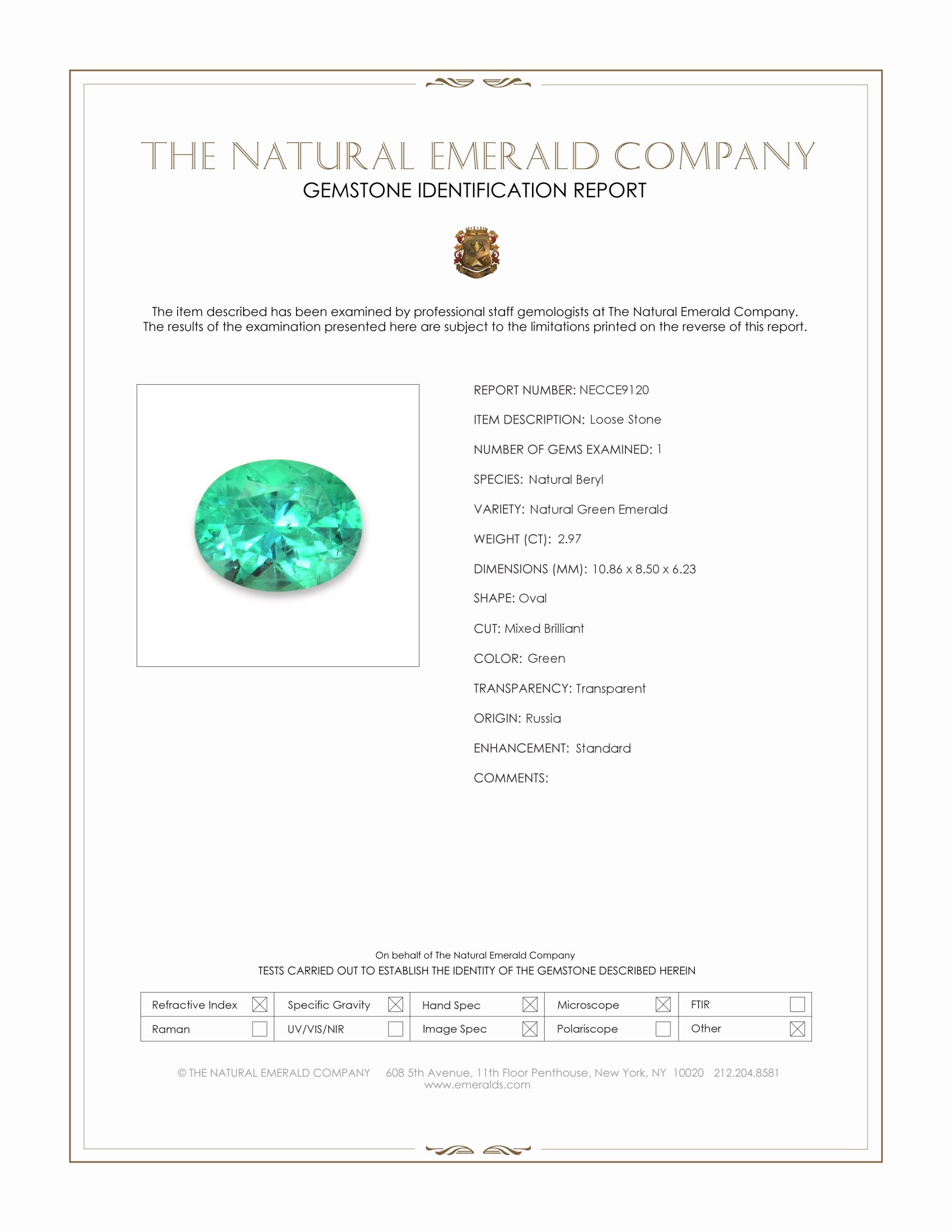 2.97 Ct. Emerald from Russia