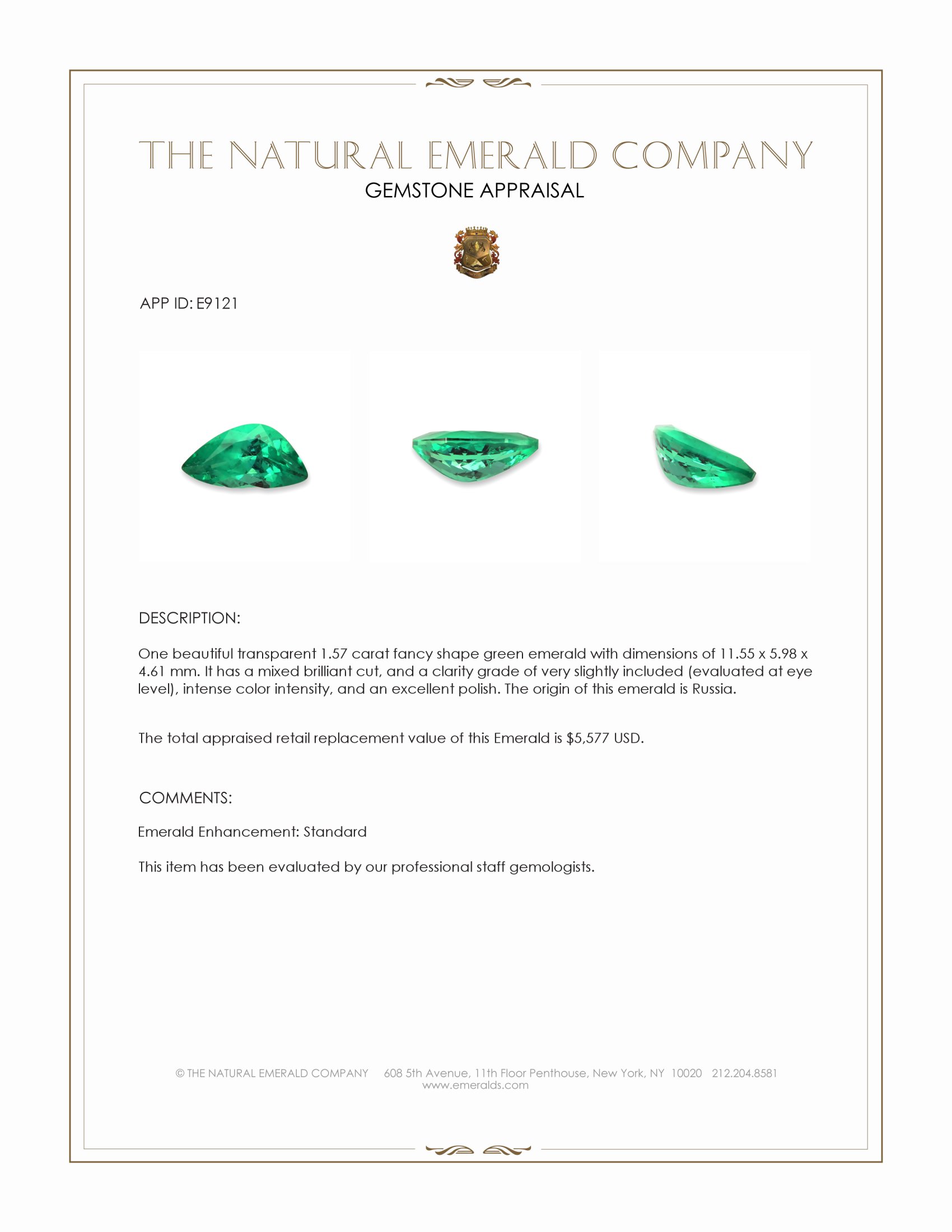 1.57 Ct. Emerald from Russia