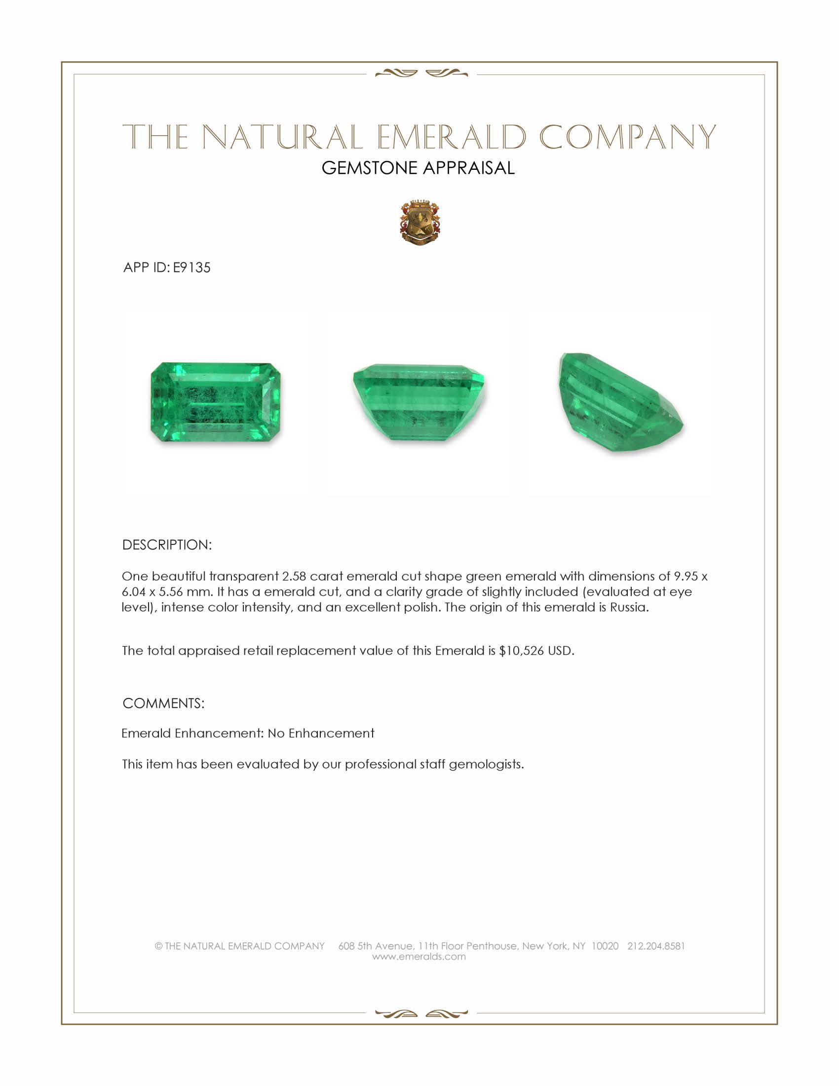 2.58 Ct. Emerald from Russia