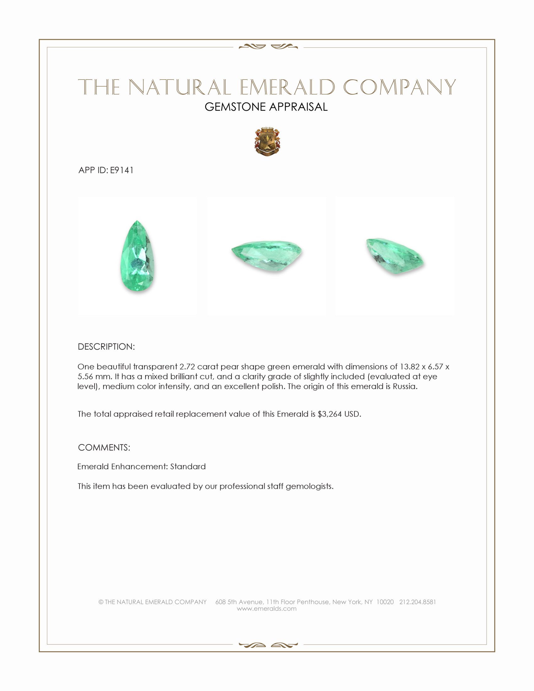 2.72 Ct. Emerald from Russia