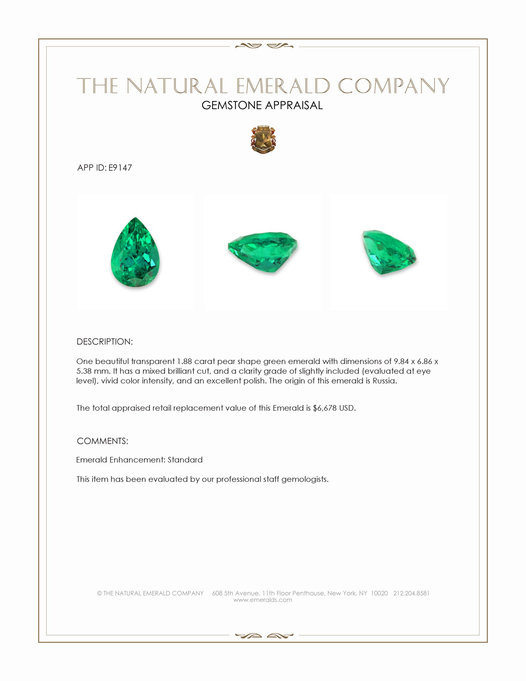 1.88 Ct. Emerald from Russia