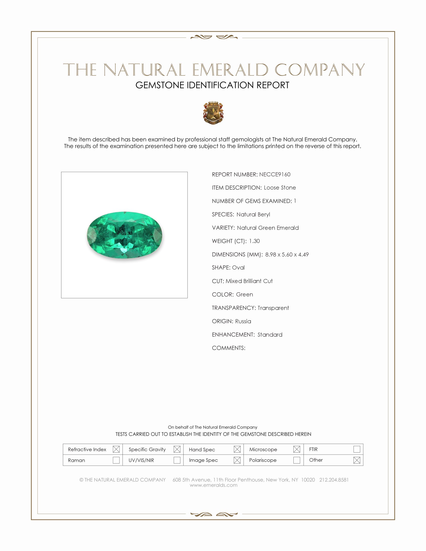 1.30 Ct. Emerald from Russia
