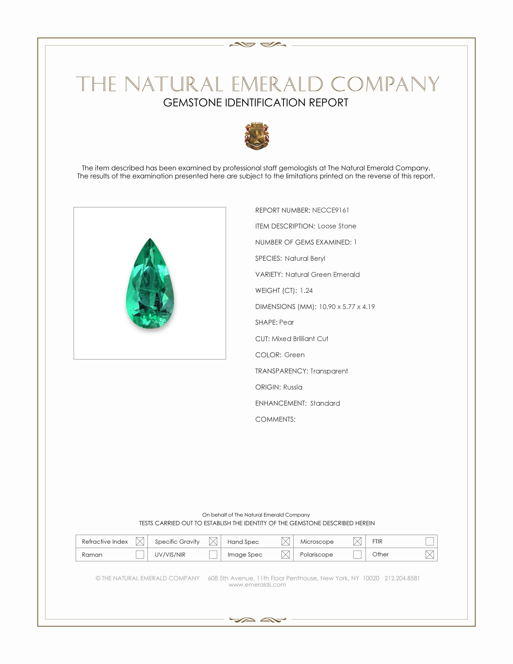 1.24 Ct. Emerald from Russia