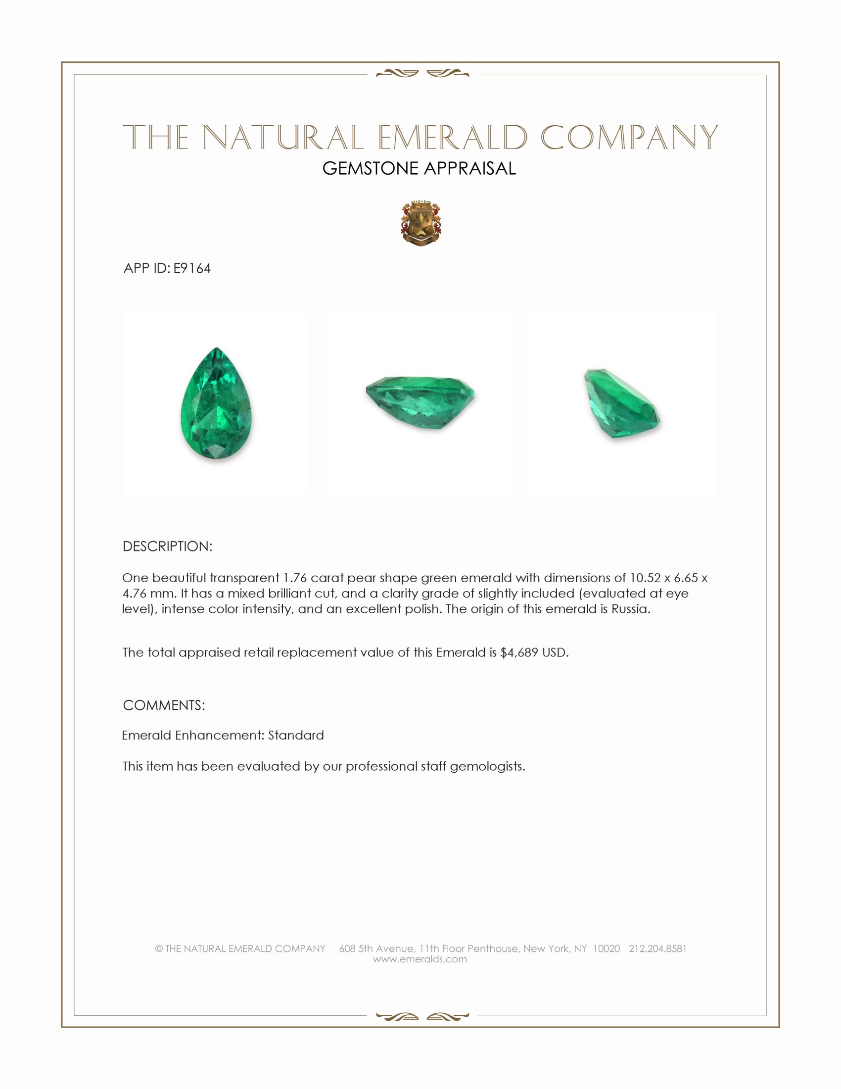 1.76 Ct. Emerald from Russia