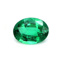 Three Stone Emerald Ring 2.18 Ct., 18K White Gold Combination Stone
