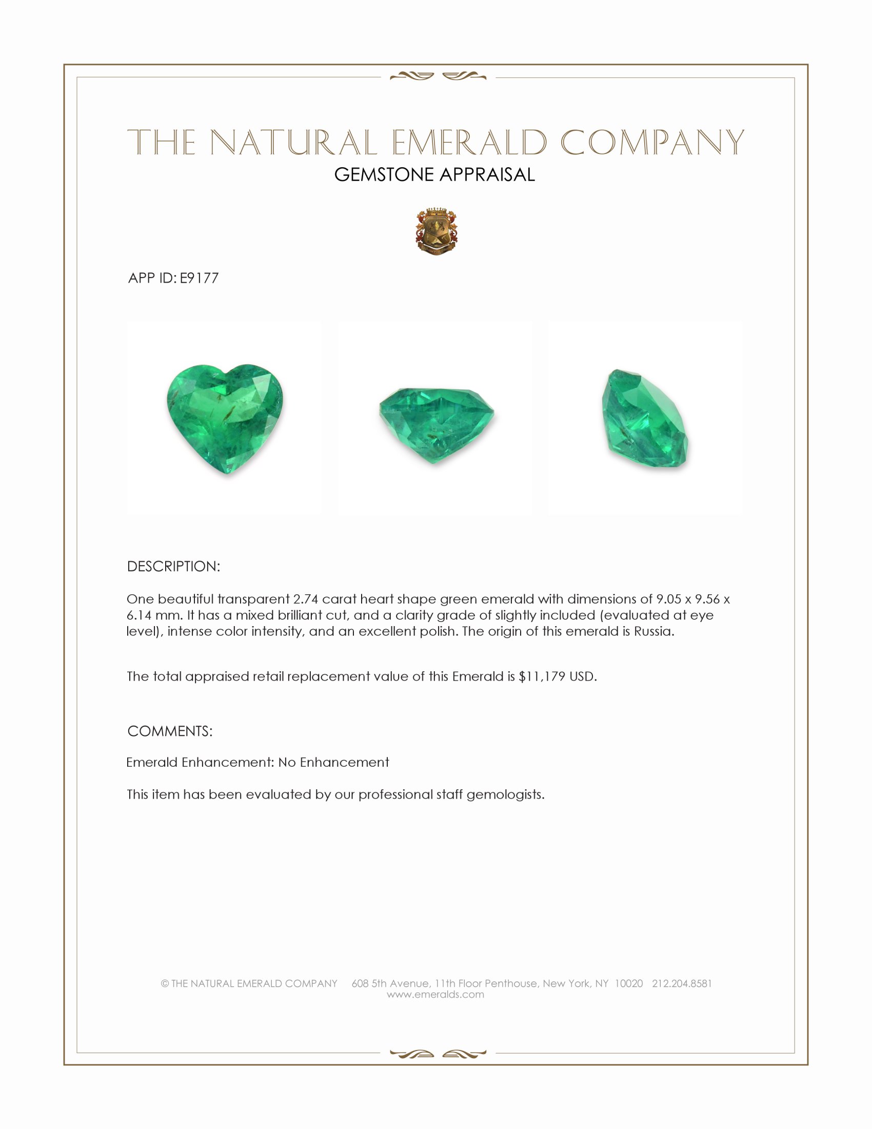 2.74 Ct. Emerald from Russia