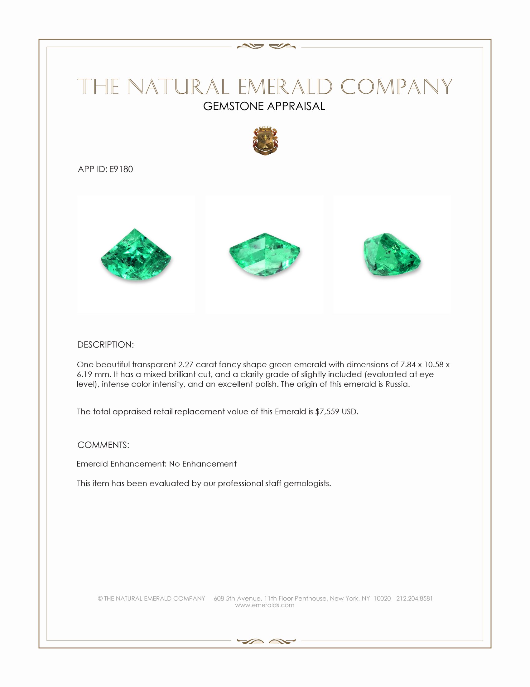 2.27 Ct. Emerald from Russia