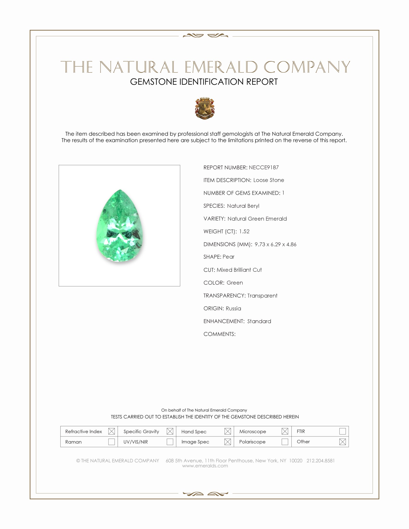 1.52 Ct. Emerald from Russia