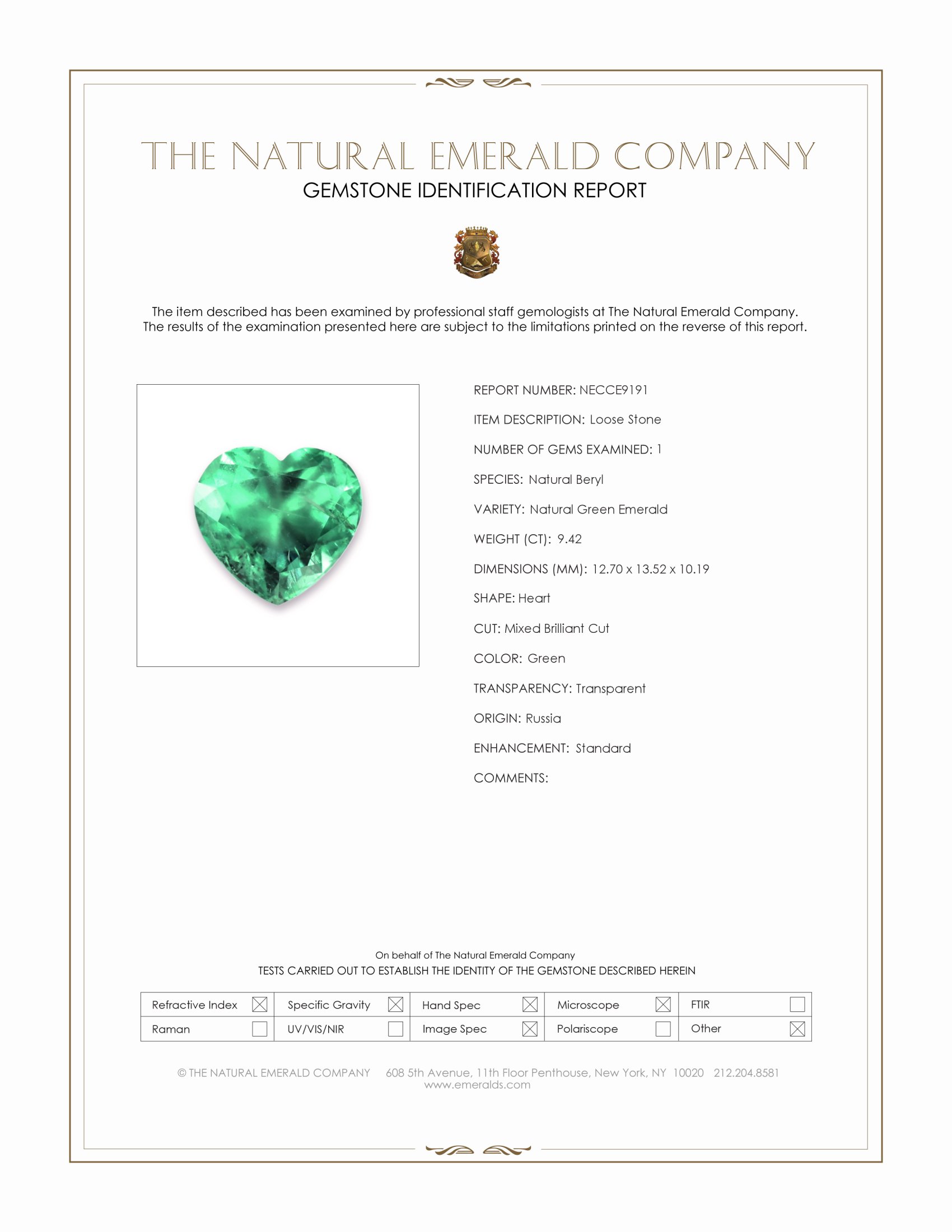 9.42 Ct. Emerald from Russia