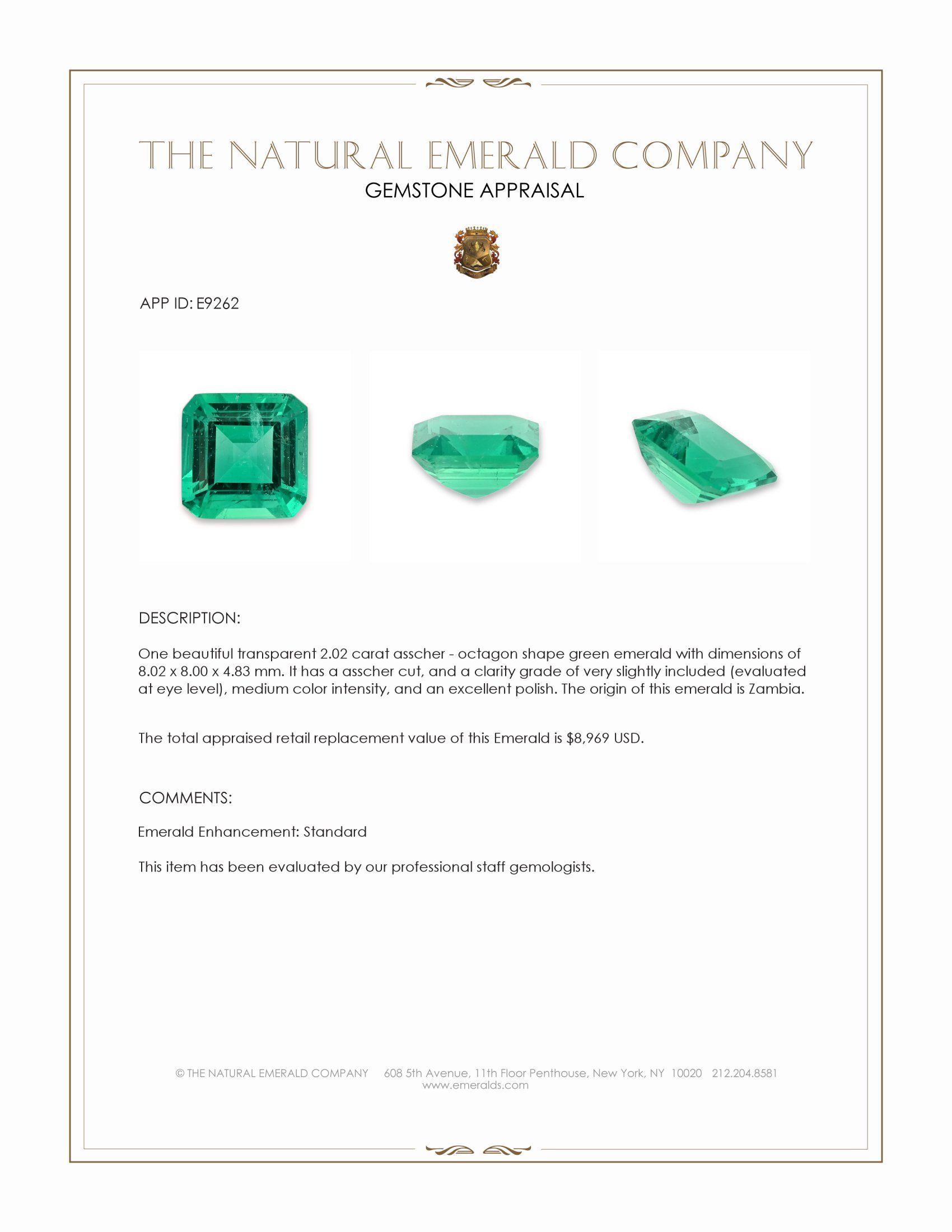 2.02 Ct. Emerald from Zambia