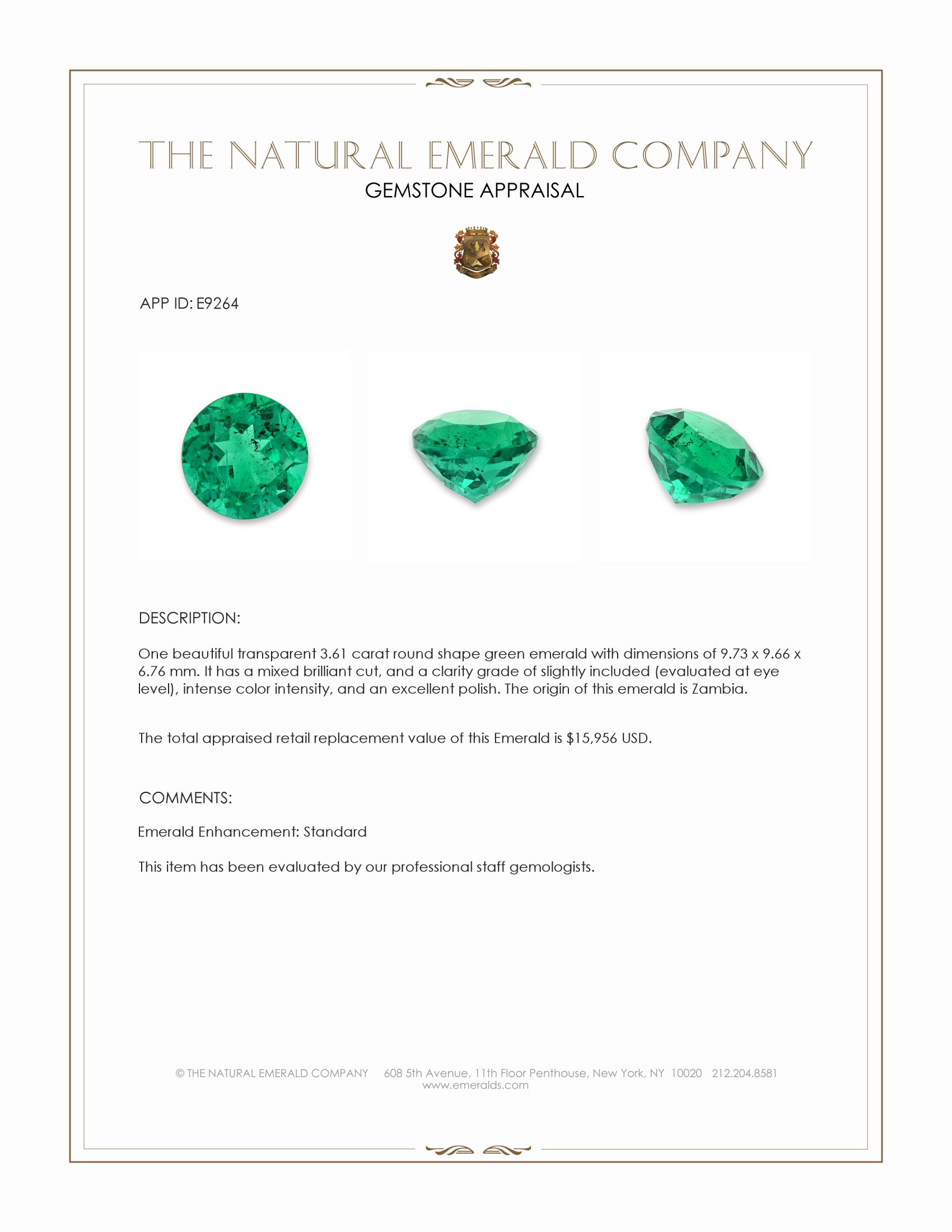 3.61 Ct. Emerald from Zambia