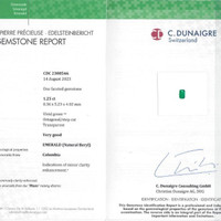 1.25 Ct. Emerald from Colombia - Muzo Scan Report
