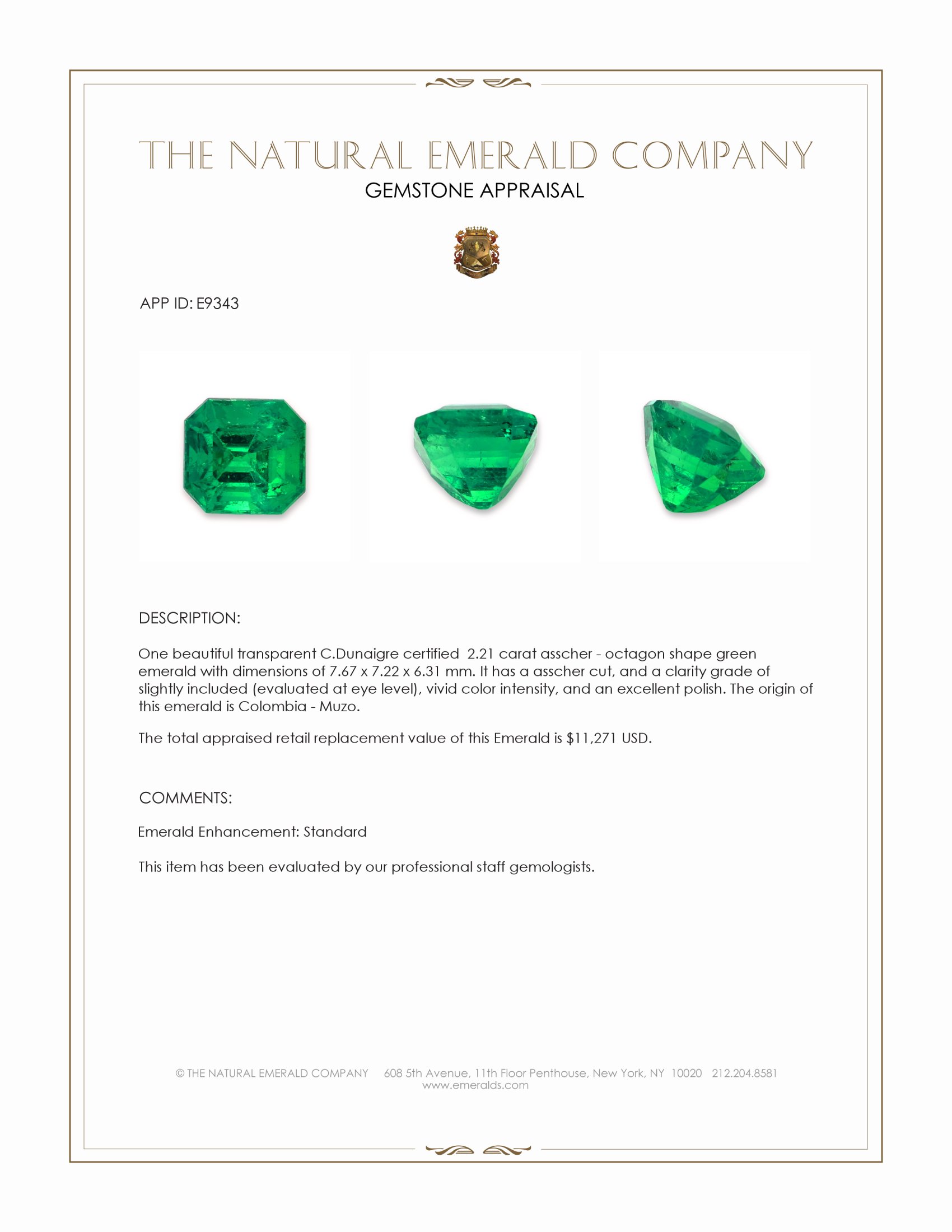 2.21 Ct. Emerald from Colombia - Muzo