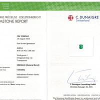2.08 Ct. Emerald from Colombia - Muzo Scan Report