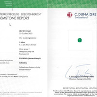 2.49 Ct. Emerald from Colombia - Muzo Scan Report