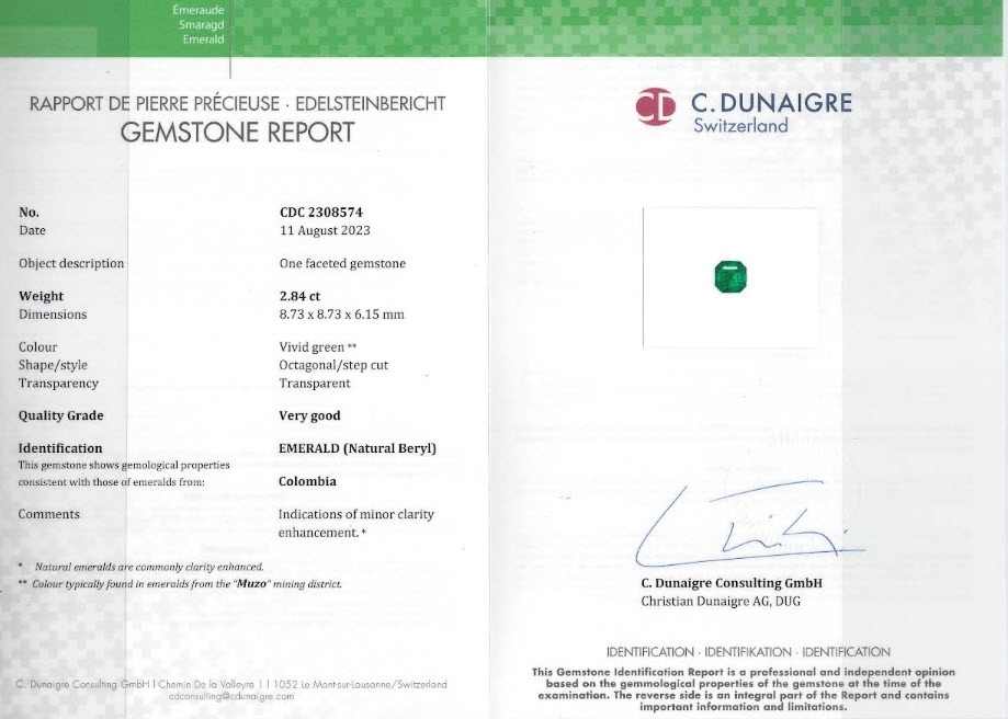 2.84 Ct. Emerald from Colombia - Muzo