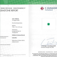 2.17 Ct. Emerald from Colombia - Muzo Scan Report