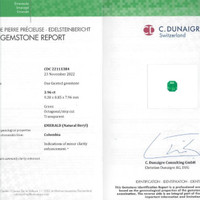 3.96 Ct. Emerald from Colombia - Muzo Scan Report