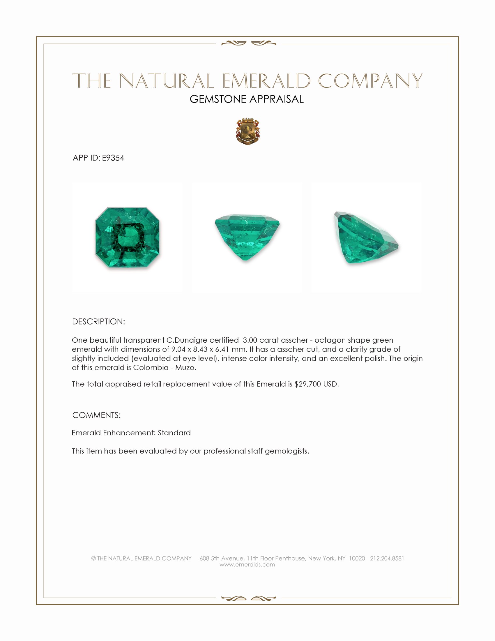 3.00 Ct. Emerald from Colombia - Muzo
