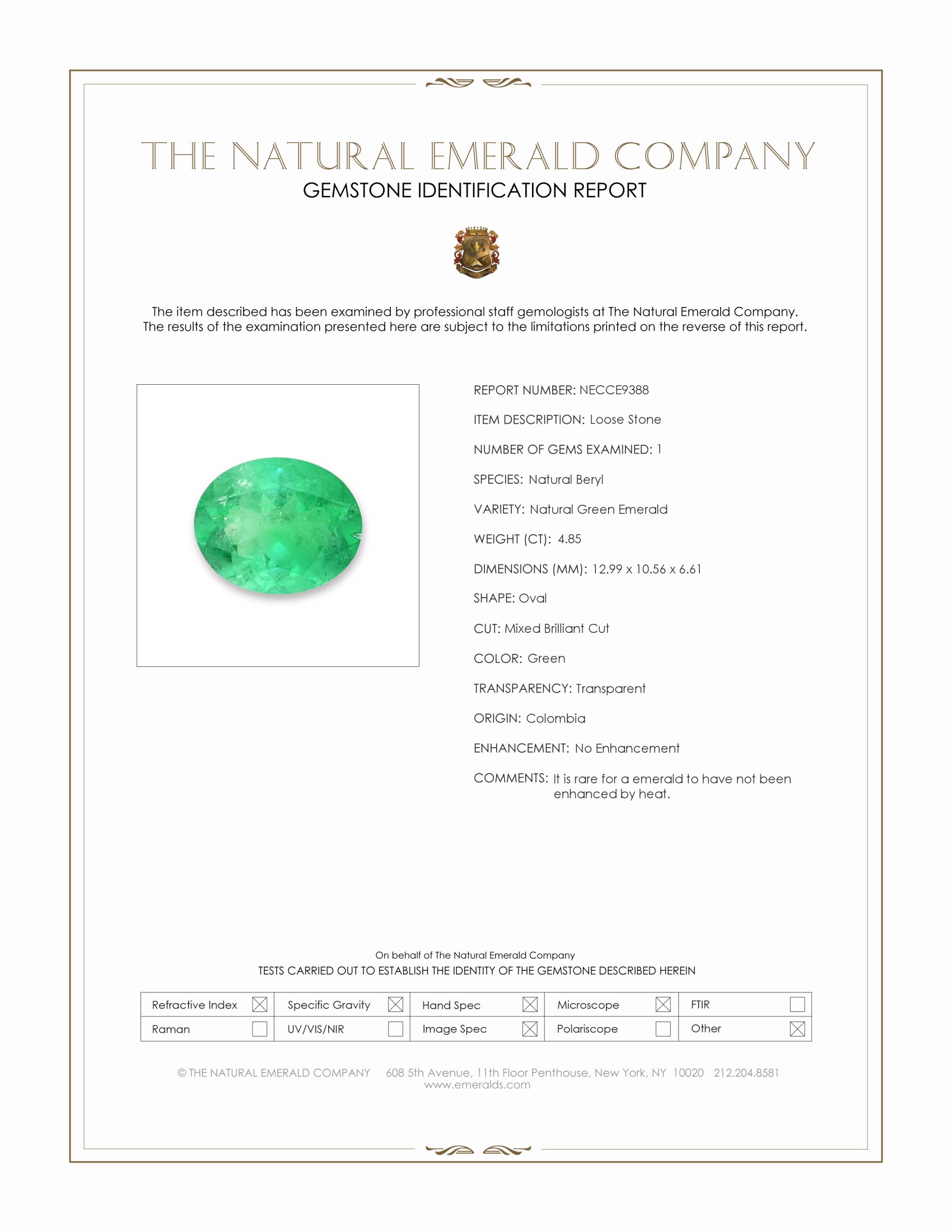 4.85 Ct. Emerald from Colombia