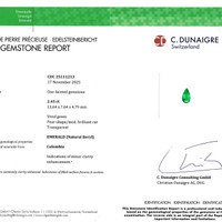 2.45 Ct. Emerald from Colombia Scan Report
