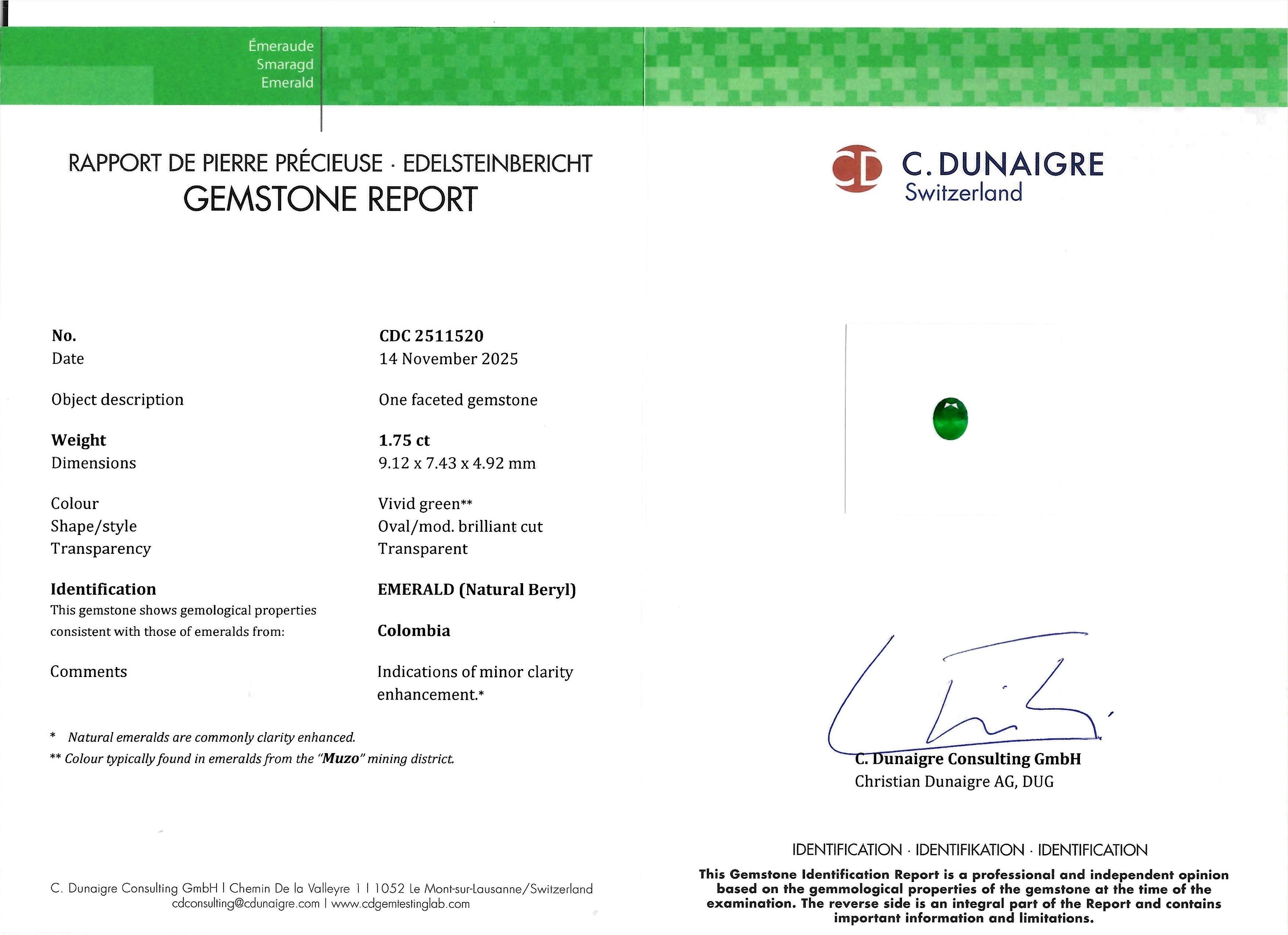 1.75 Ct. Emerald from Colombia