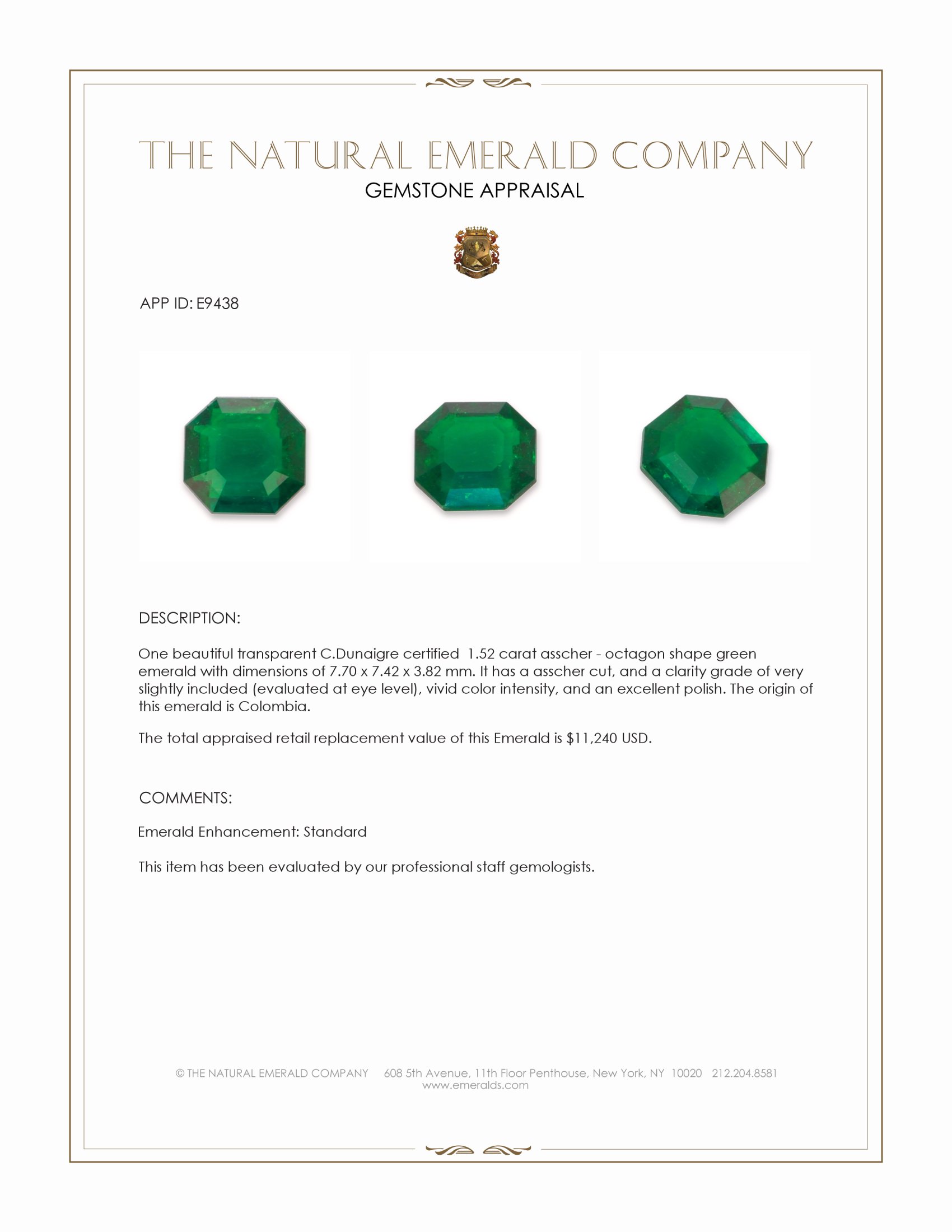 1.52 Ct. Emerald from Colombia