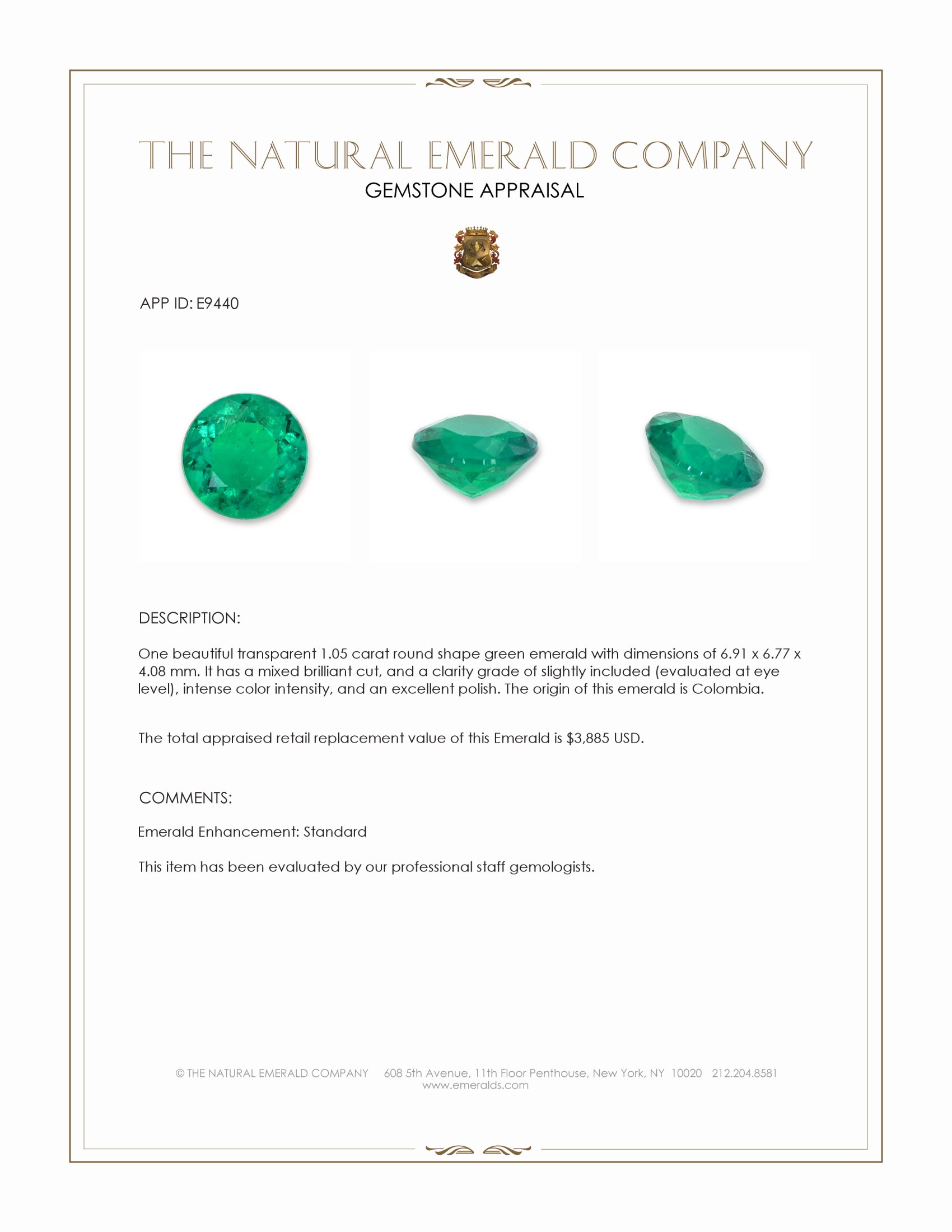 1.05 Ct. Emerald from Colombia