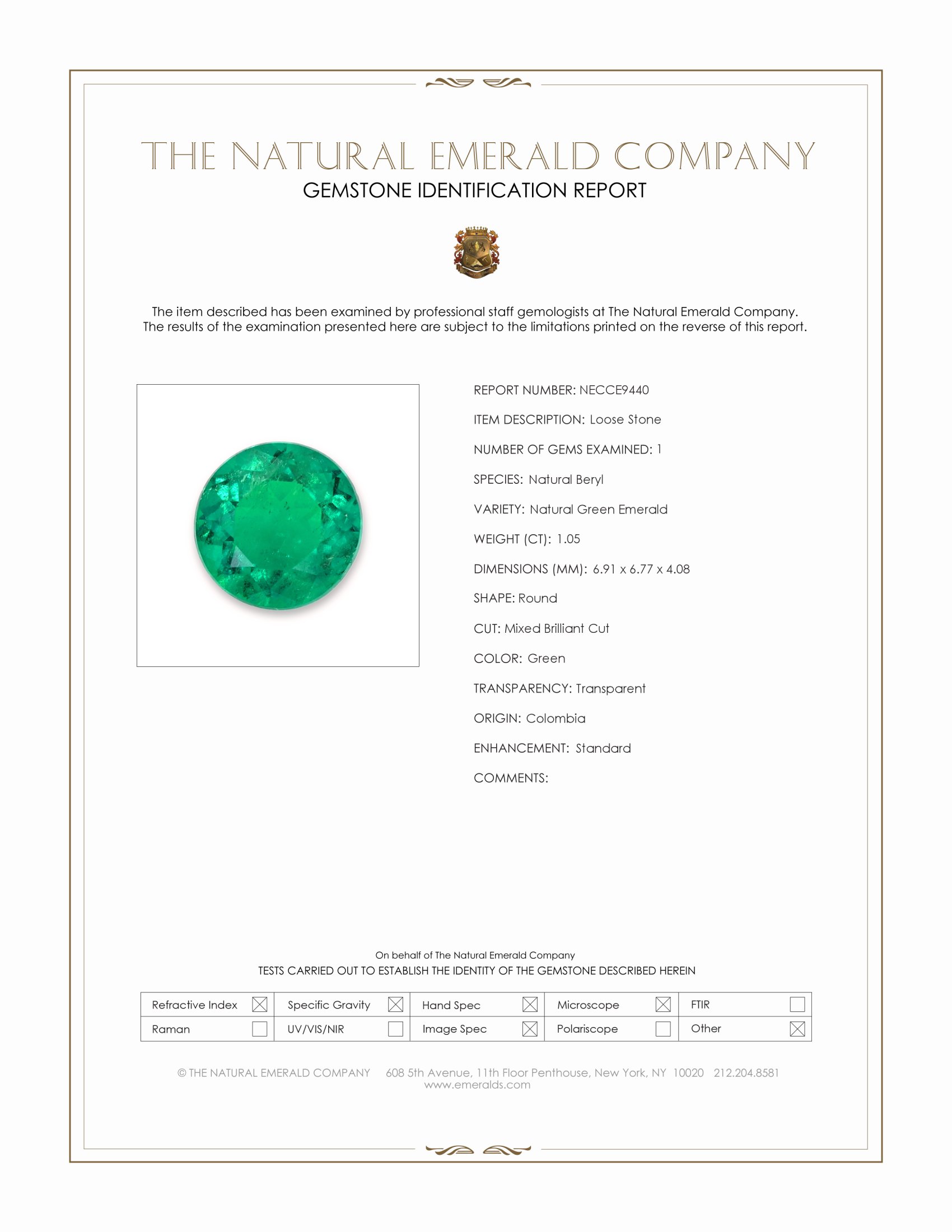 1.05 Ct. Emerald from Colombia