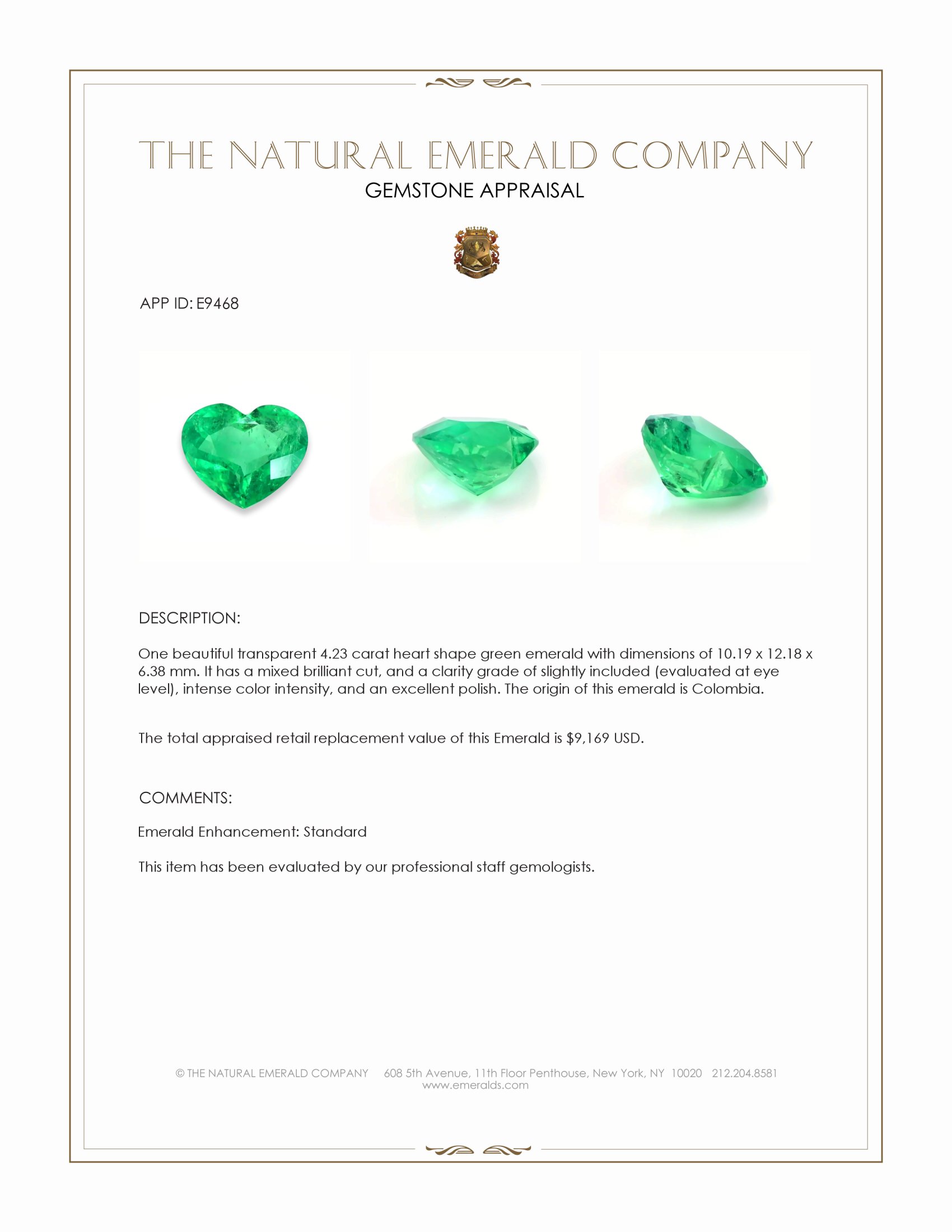 4.23 Ct. Emerald from Colombia