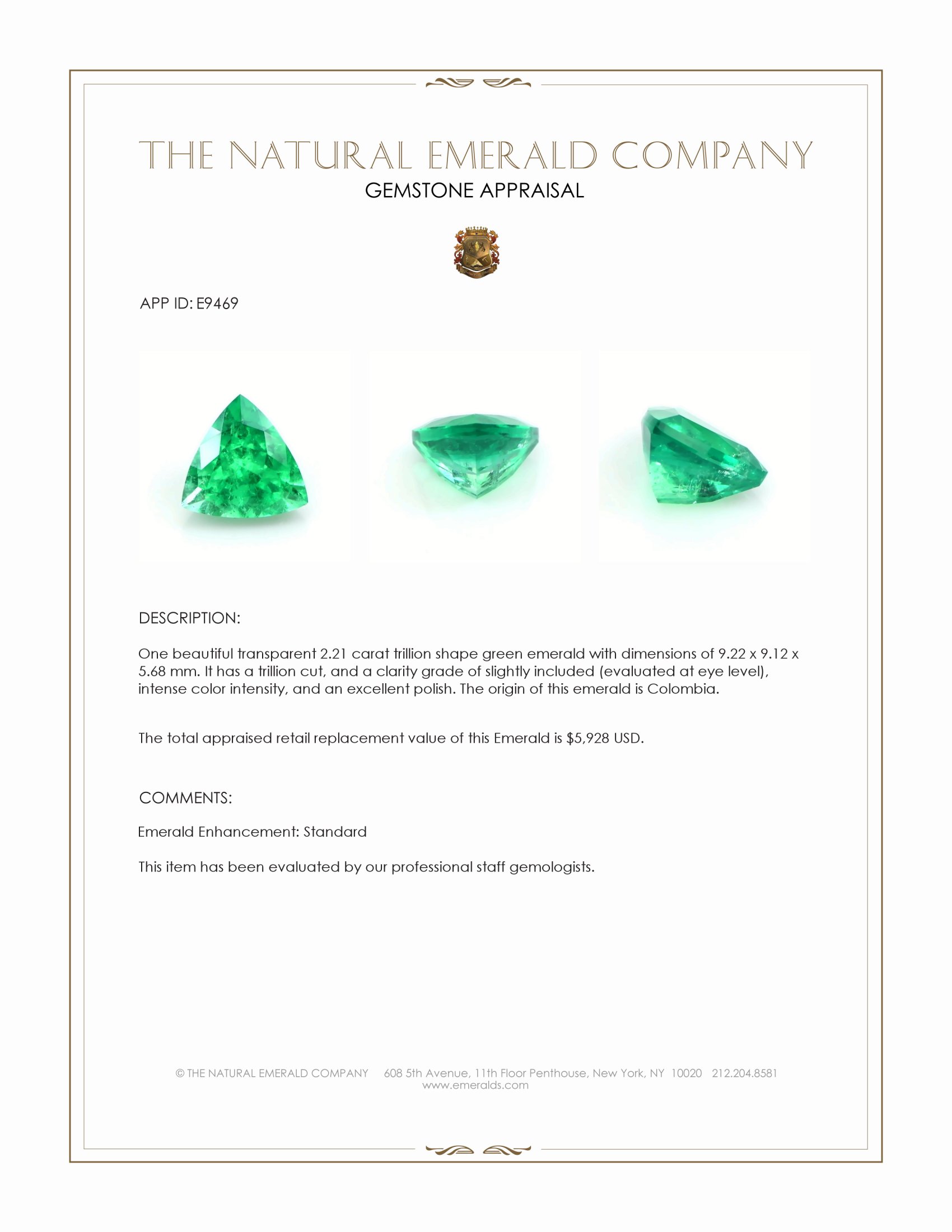 2.21 Ct. Emerald from Colombia
