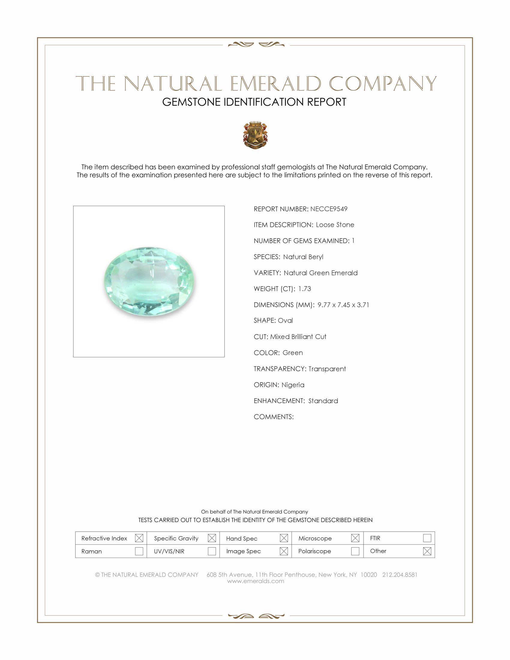 1.73 Ct. Emerald from Nigeria
