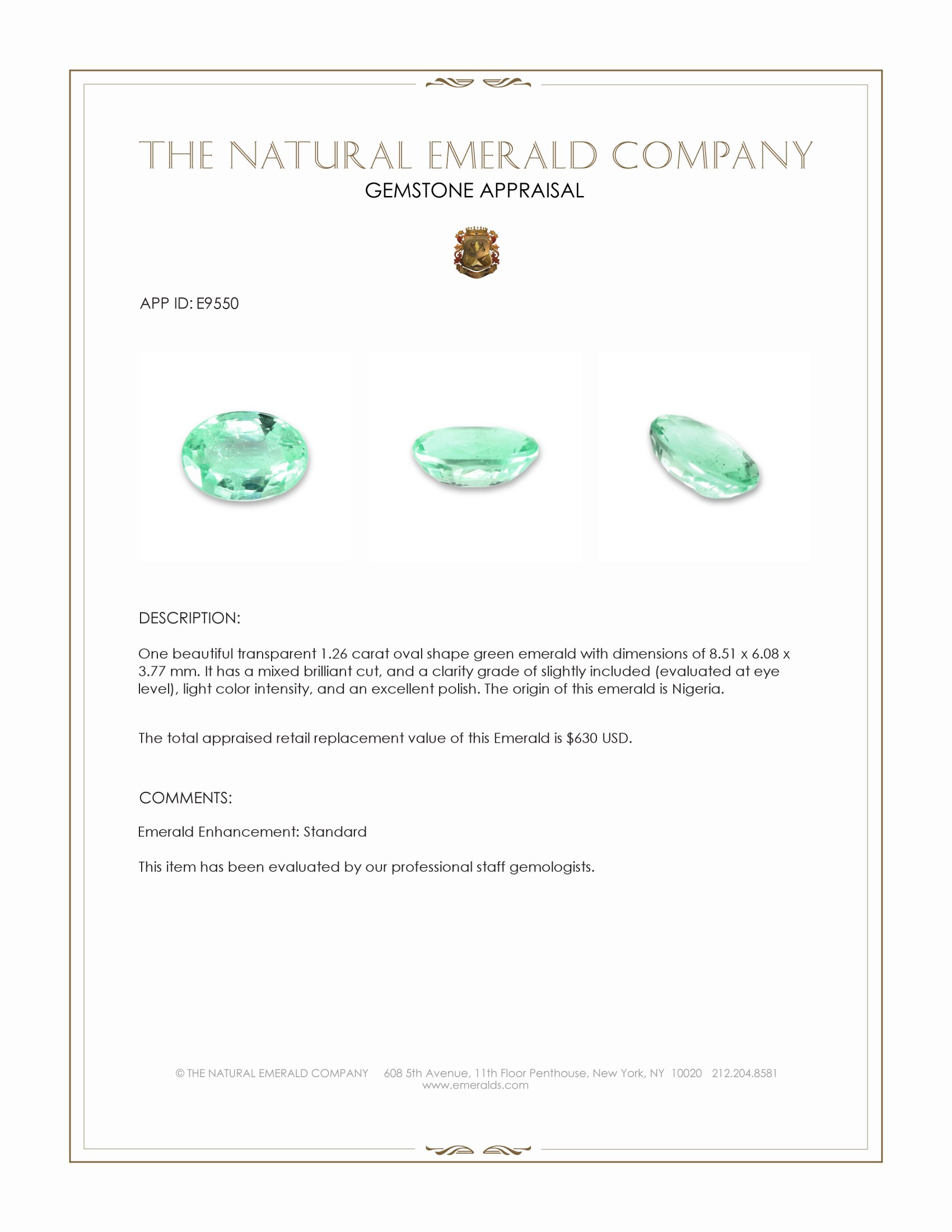 1.26 Ct. Emerald from Nigeria