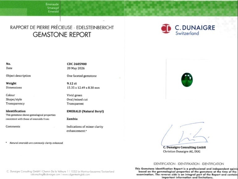 9.12 Ct. Emerald from Zambia