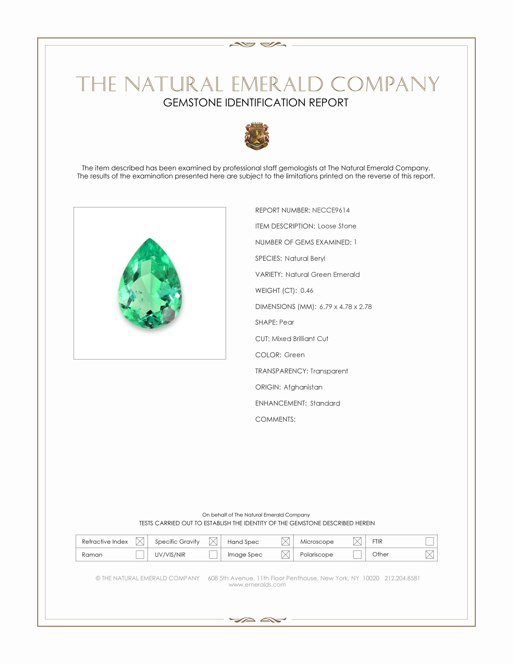 0.46 Ct. Emerald from Afghanistan