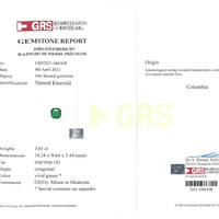 3.65 Ct. Emerald from Colombia Scan Report