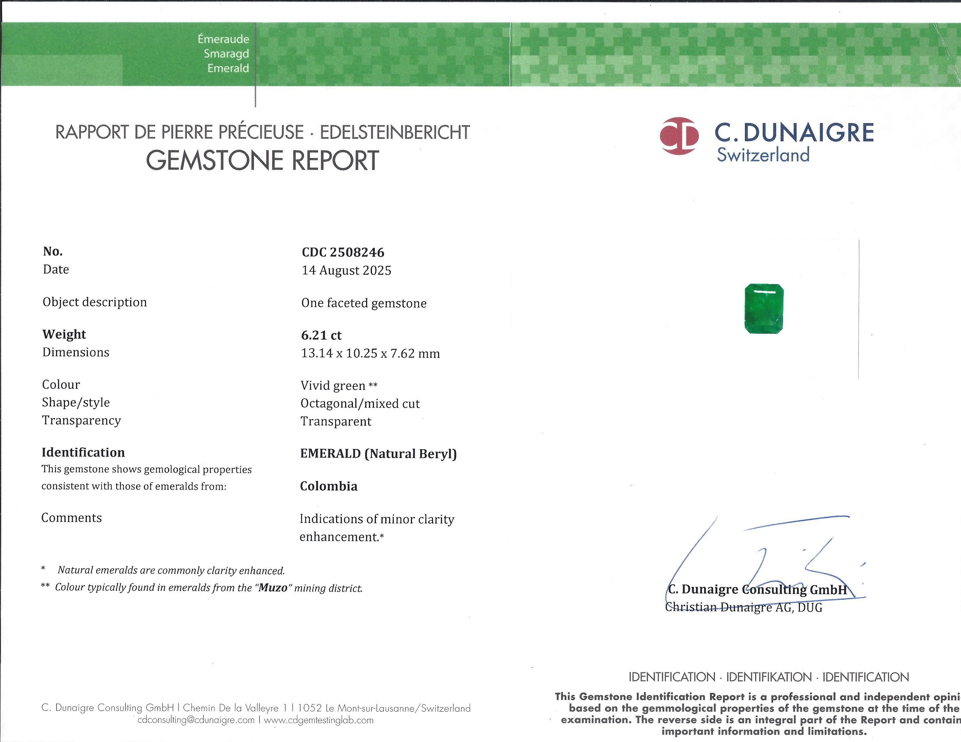 6.21 Ct. Emerald from Colombia - Muzo