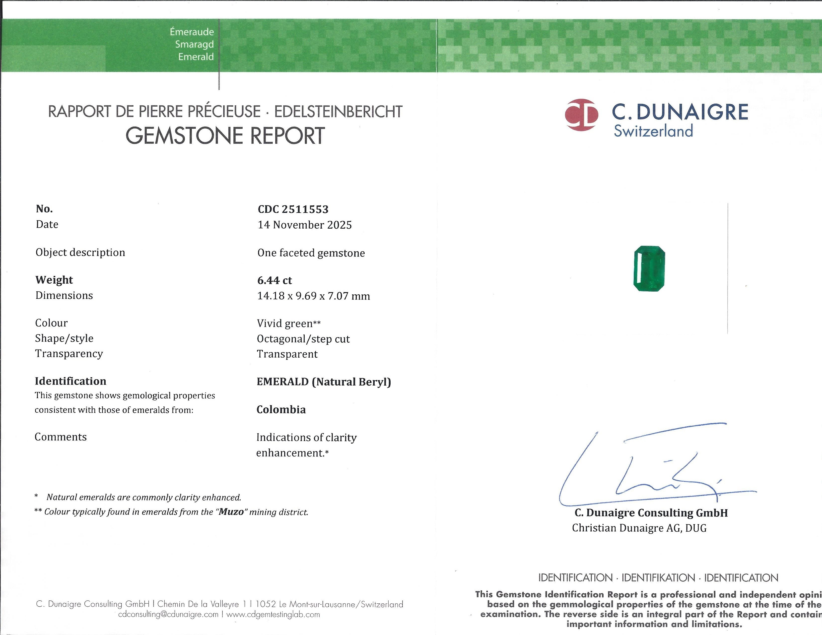 6.44 Ct. Emerald from Colombia - Muzo