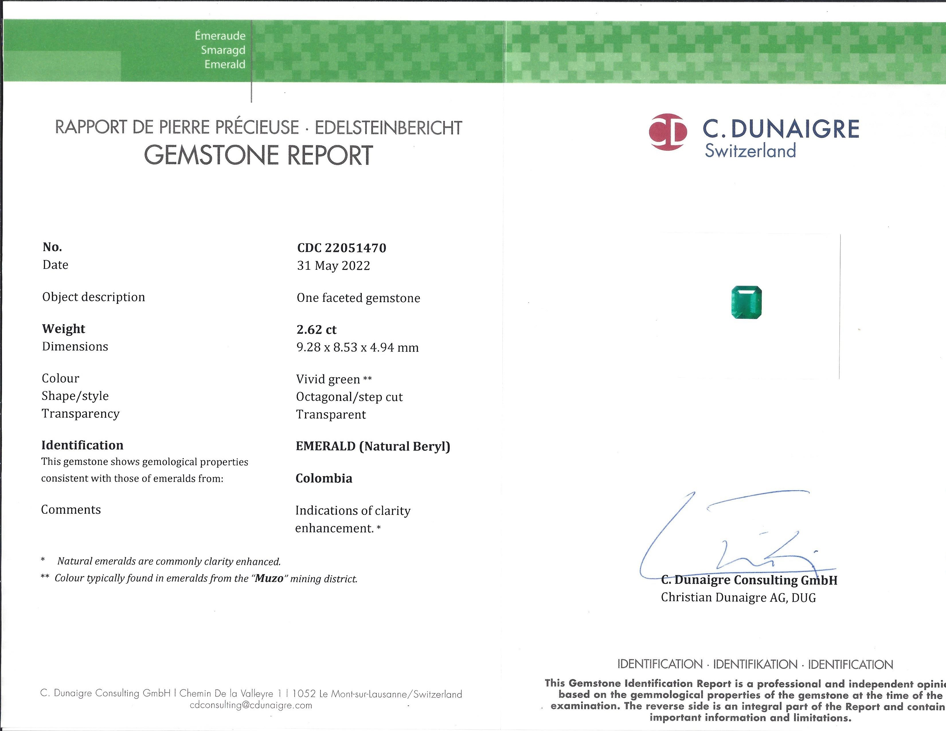 2.62 Ct. Emerald from Colombia - Muzo