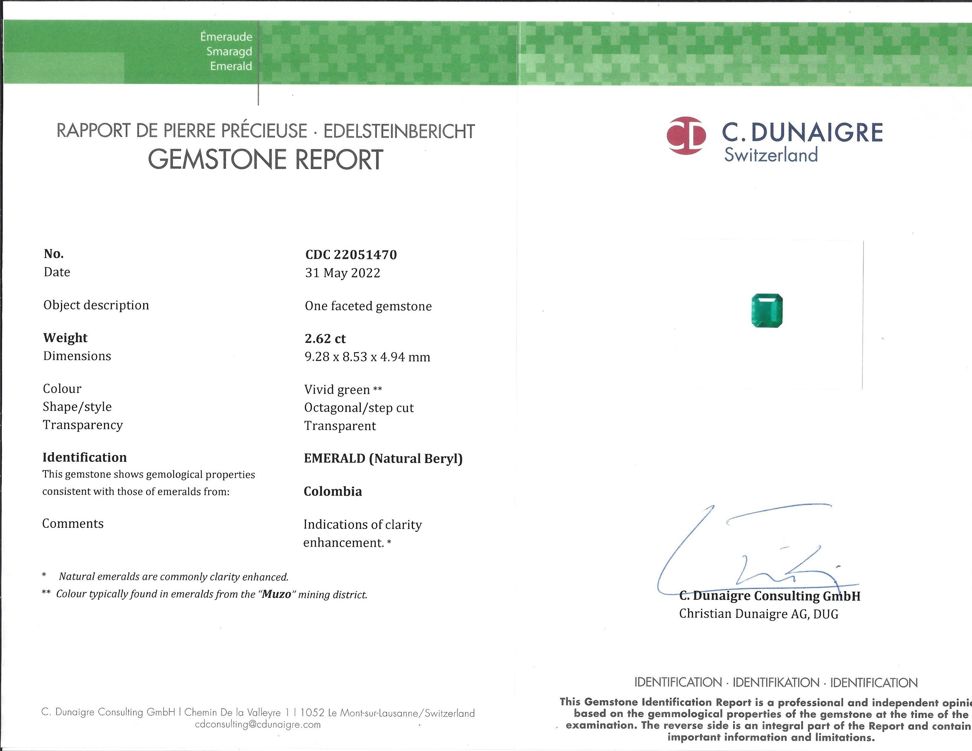 2.62 Ct. Emerald from Colombia - Muzo